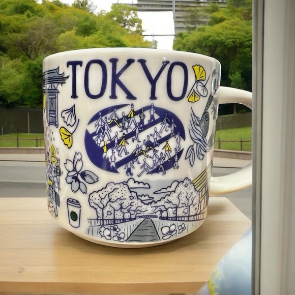 Starbucks Coffee TOKYO Been There Series 14oz Blue Mug Japan Coffee New - Picture 2 of 14